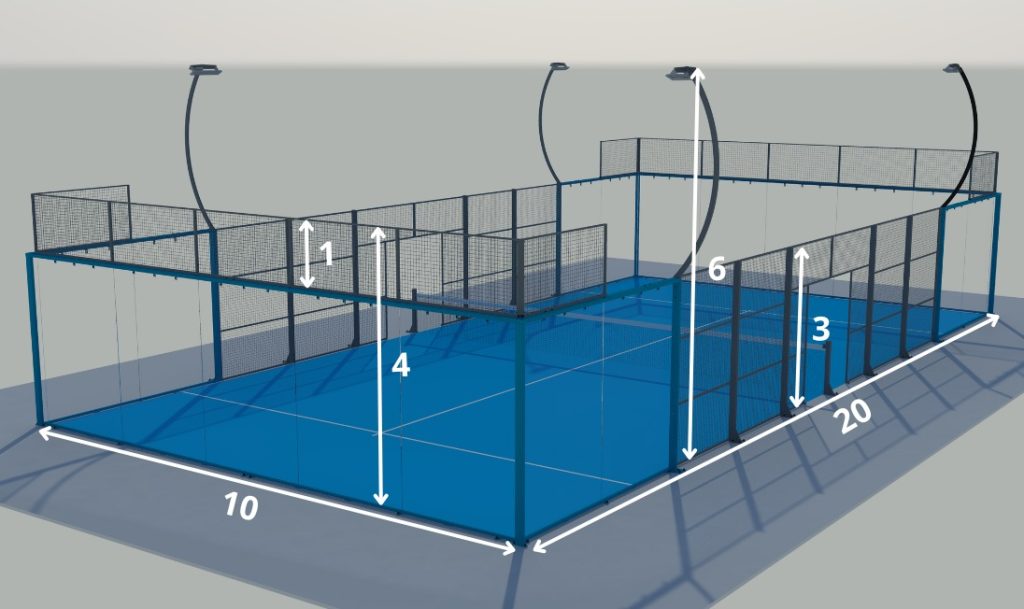 Padelplatz Abmessungen